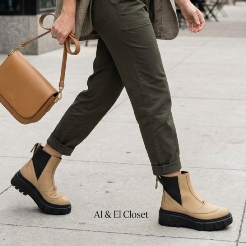 Sorel Caribou X Chelsea WP Tan Waterproof Chunky Lug Boots Women’s 11 New In Box